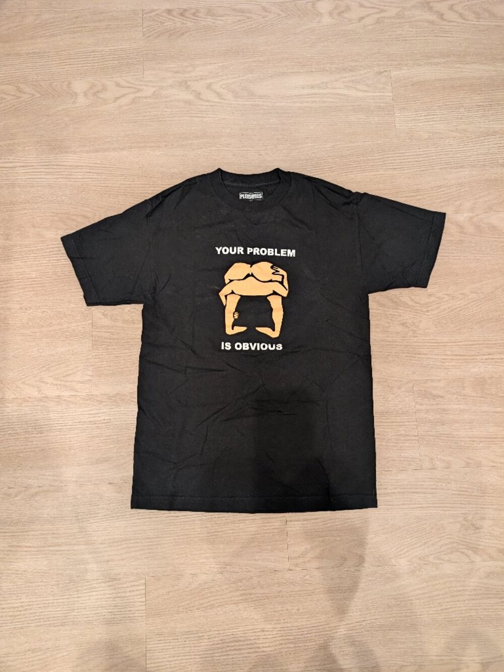 PLEASURES Your Problem Is Obvious Graphic T-Shirt Black Mens Medium Streetwear
